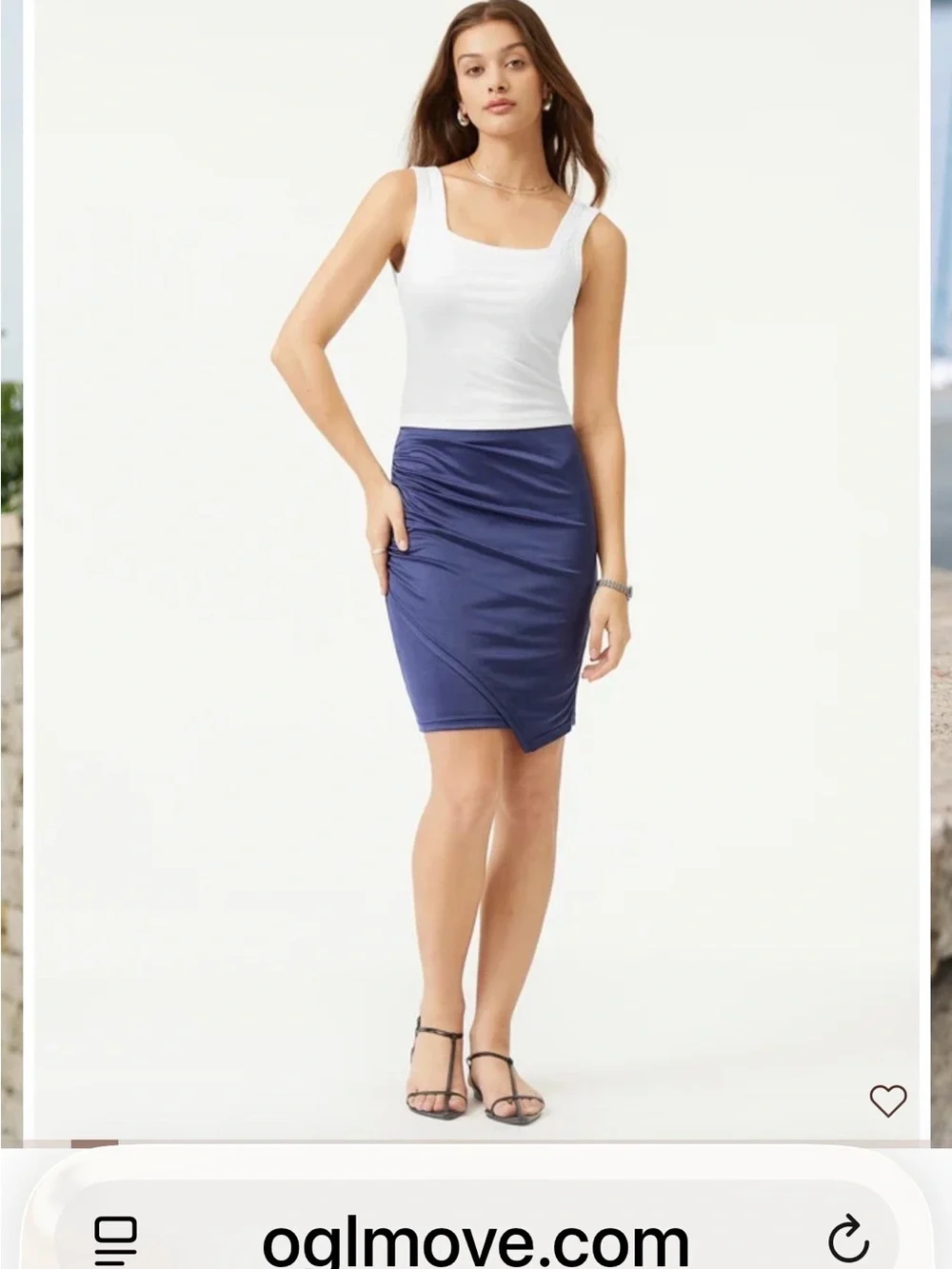 OGL White Ribbed Square-Neck Tank - Picture 2 of 4